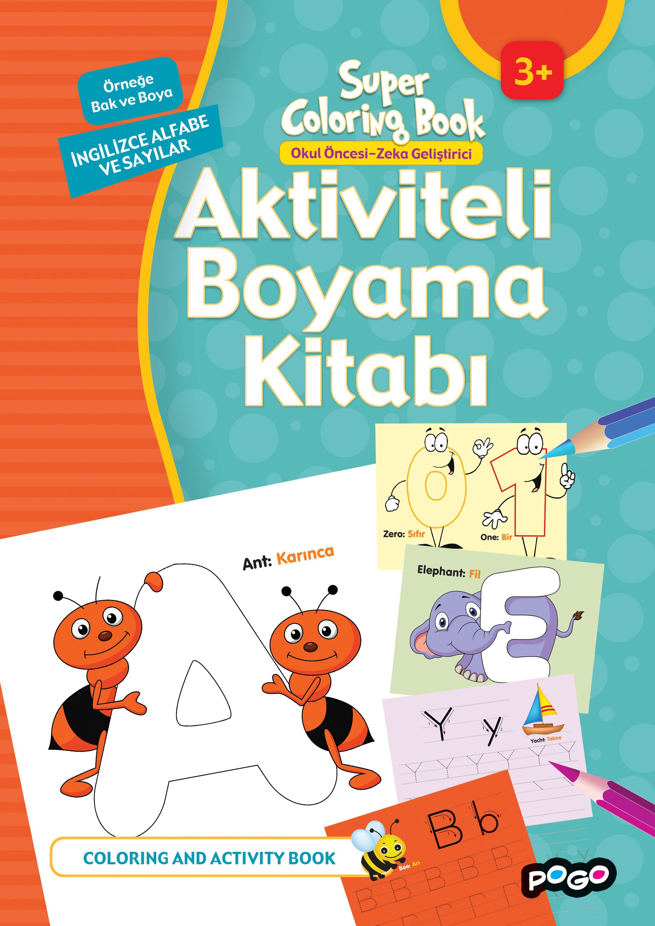 Aktiviteli Boyama Kitabı - İngilizce Alfabe ve Sayılar